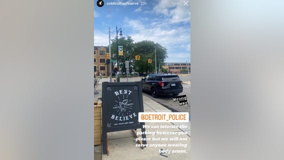 Detroit ice cream store promises to deny service to police officers wearing body armor