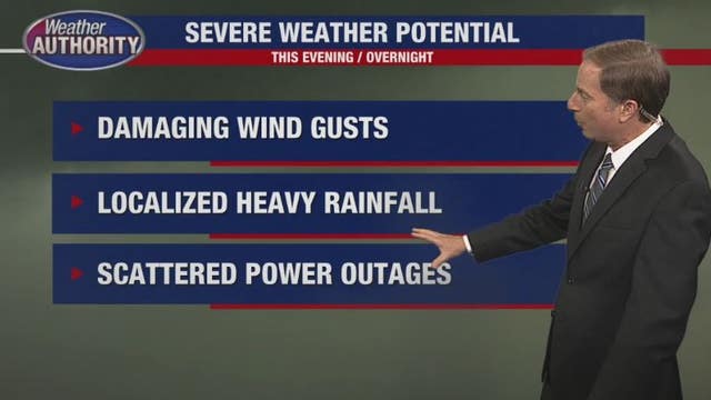 Chance for severe weather tonight as hot temps move in