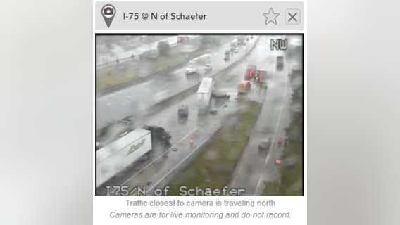 NB I-75 reopened at Fort Street and Schaefer after semi-truck jackknifes