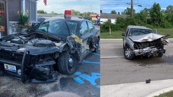 Suspected drunken driver arrested after crashing into Michigan State Police trooper in Brighton Township