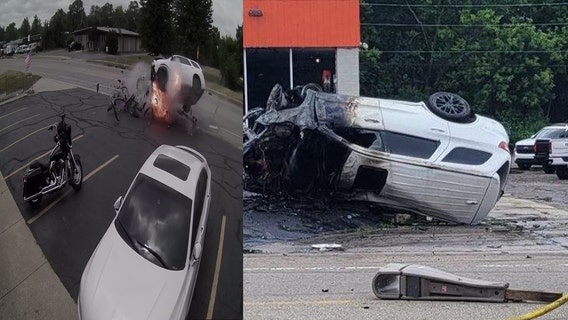 Video shows stolen car hitting innocent driver head-on, igniting fiery crash in Ypsilanti