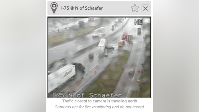 NB I-75 reopened at Fort Street and Schaefer after semi-truck jackknifes