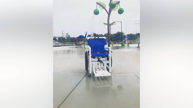Clinton Township Splash Pad adds waterproof wheelchair