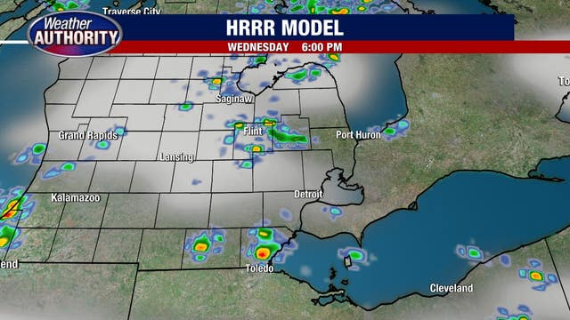 Warm Tuesday temperatures before spotty showers Wednesday