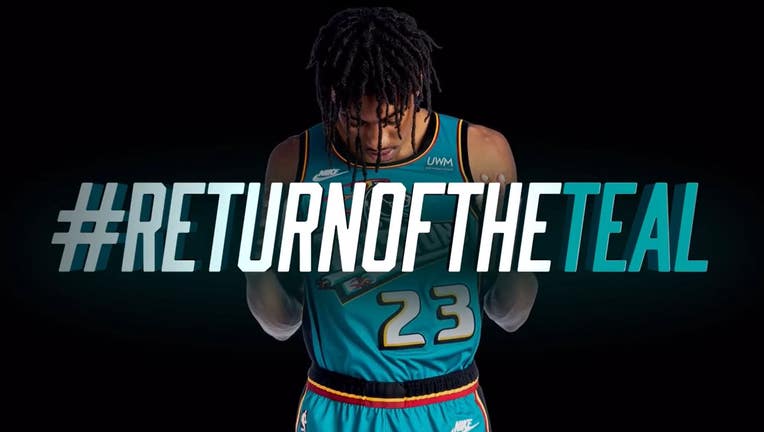 pistons teal jersey 2022