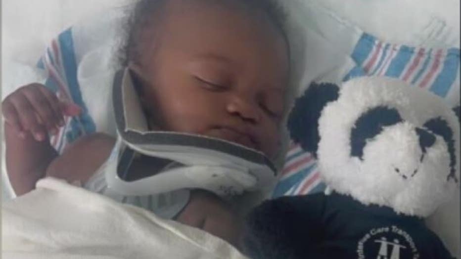 RJ, the 6-month-old half-brother of Vanessa, was injured in the crash. 