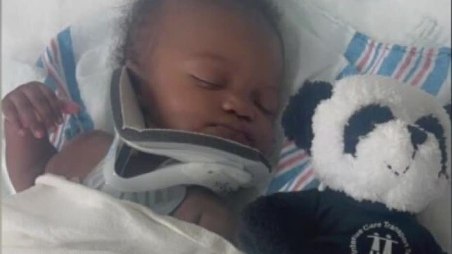 RJ, the 6-month-old half-brother of Vanessa, was injured in the crash.