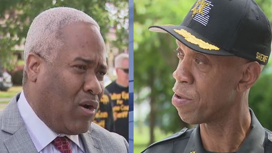 From left: Walter Epps, Wayne County Sheriff Raphael Washington.