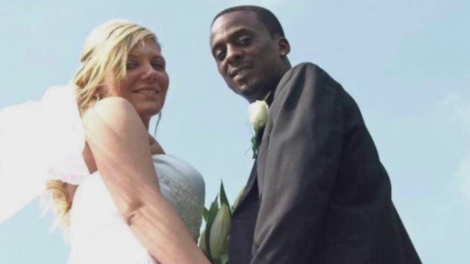Kristine Courts, left, and husband, DPD Officer Loren Courts.