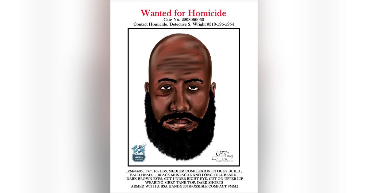 Detroit police release sketch of man wanted for fatal shooting of 34 ...
