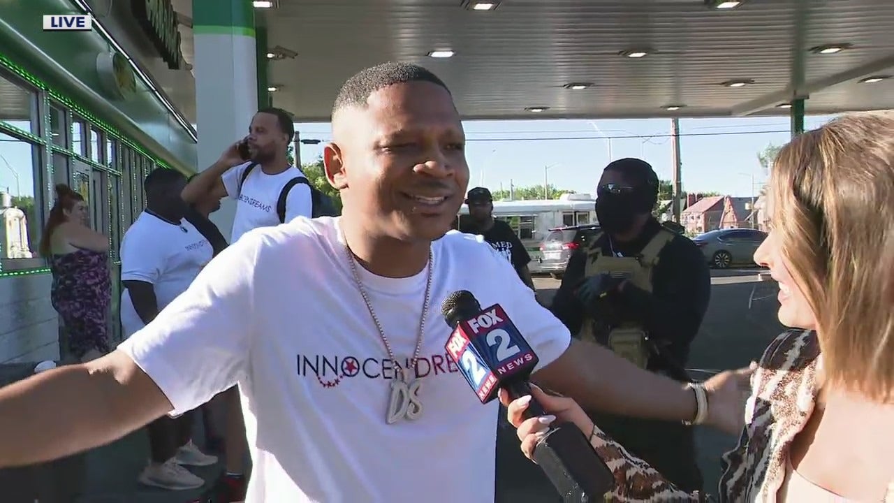 Detroit exoneree freed after wrongful murder conviction holds ,000 gas giveaway Detroit exoneree freed after wrongful murder conviction holds ,000 gas giveaway