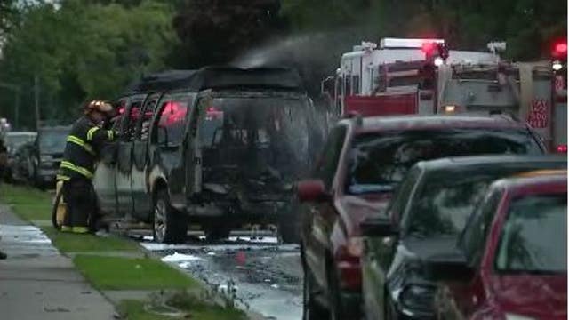 Generator fire torches van, catches on house in Eastpointe