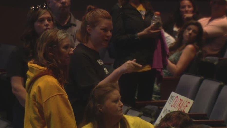 Oxford High School parents at Tuesday's school board meeting.