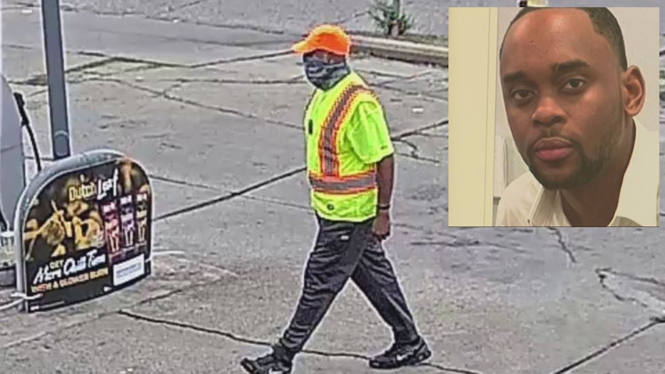 Detroit police are looking for this murder suspect Inset: Victim Devante' Bridges.