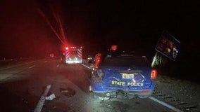 MSP car hit by drunk driver while protecting tow truck in Washtenaw County, police say