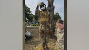 National Guard scarecrow display in uniform and bulletproof vest stolen in Plymouth