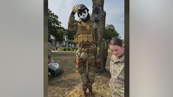 National Guard scarecrow display in uniform and bulletproof vest stolen in Plymouth