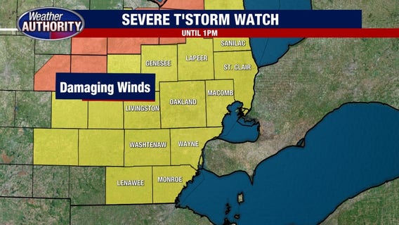 Metro Detroit Weather: Severe Thunderstorm Warning issued Wednesday
