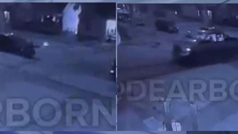 Two screen shots from security video courtesy of TCD Dearborn.