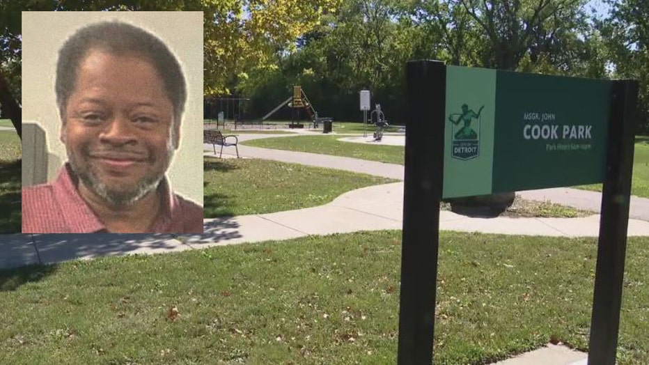 Inset: Ralph Purifoy was found stabbed to death at Cook Park.