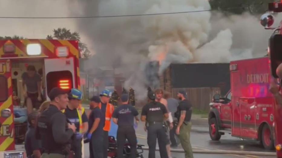 The explosion scene at the building on Aug. 29.