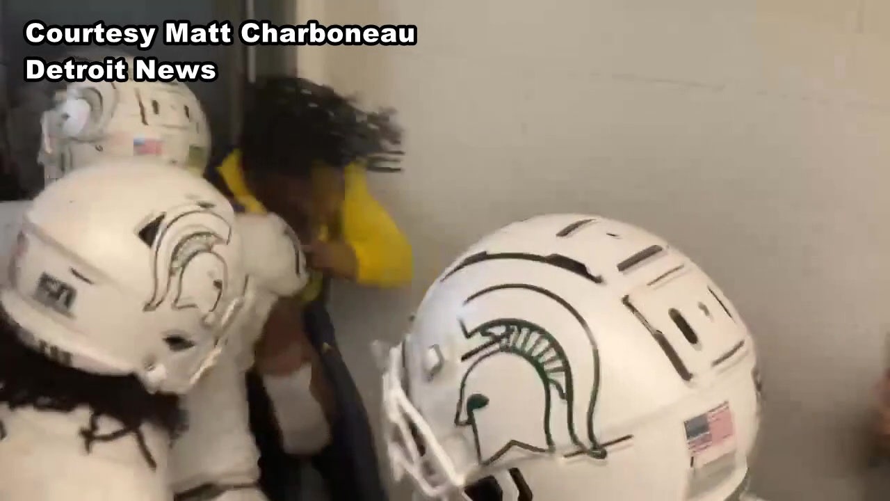 WATCH: Michigan, Michigan State Players Brawl In Tunnel After Saturday ...