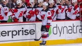 Bratt scores 2, Devils hand Wings first regulation loss, 6-2