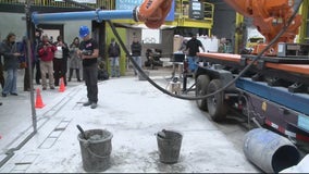 Group gets to work on Detroit's first 3D-printed house