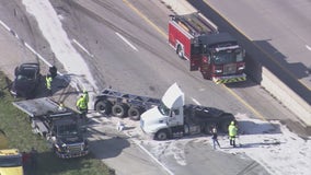 EB I-94 closed at Greenfield in Dearborn for crash involving semi, car