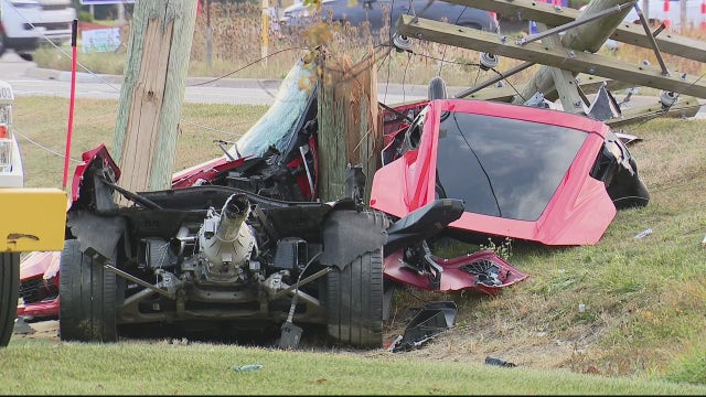 Macomb man killed in crash that split Corvette in half
