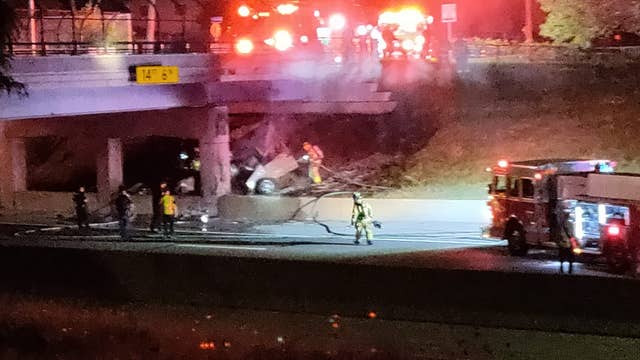 MSP: 2 killed after truck crashes; catches fire on I-94 at Stephens Road
