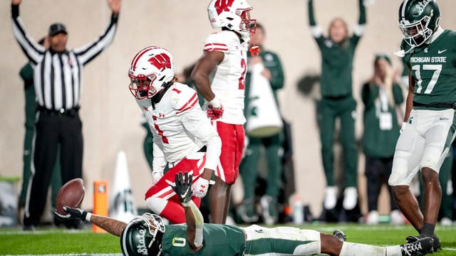 Michigan State outlasts Wisconsin in double overtime 34-28