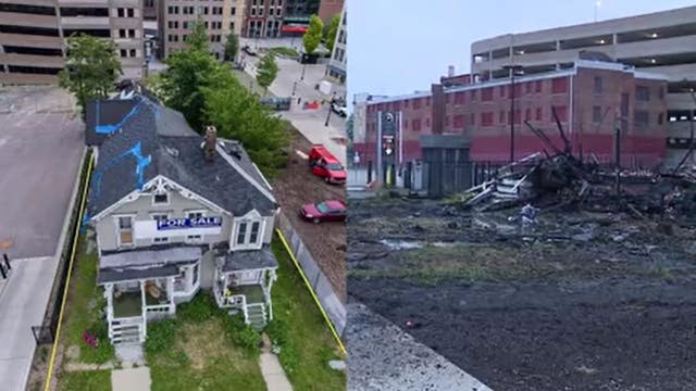 Detroit fire chief says arson suspected in blaze that burned down home near Little Caesars Arena