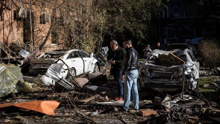 Cleanup After Barrage Of Russian Missiles Hits Kyiv