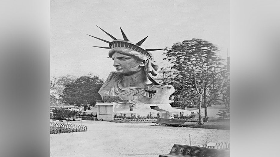 The Unveiling of the Statue of Liberty Enlightening the outlet World Framed Print