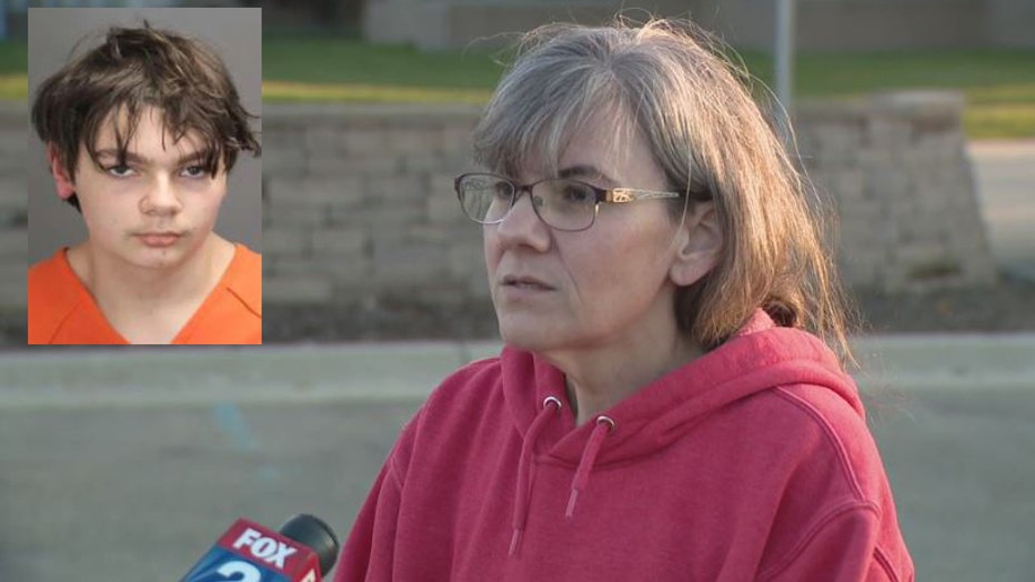 Oxford High School parent Lori Bourgeau, inset: Accused shooter Ethan Crumbley