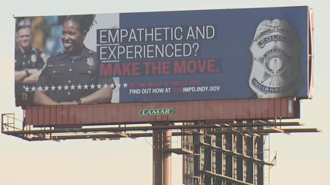 Indianapolis police buy recruiting billboard in Detroit off I-75