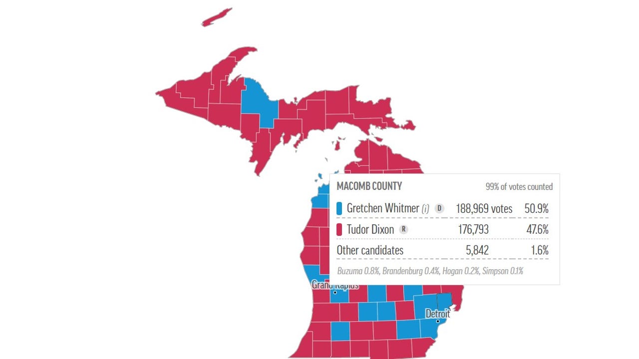 Interactive map How Governor Gretchen Whitmer won Michigan in 2022