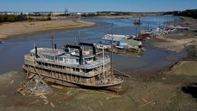 Riverboat casino that sank in Mississippi River resurfaces amid historic drought