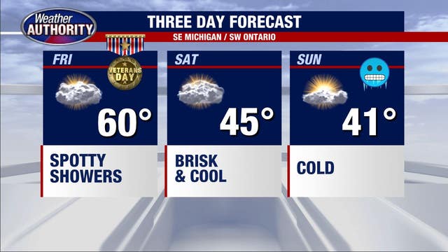 Snow flurries possible as temperatures plunge in Southeast Michigan this weekend