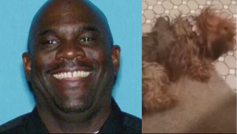 Julius Holley, left, is being sought for abusing and torturing his ex-girlfriends Yorkie.