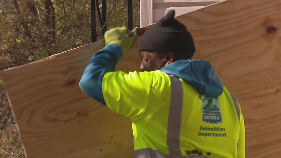 Gerald Colson works in Detroit's demolition department.