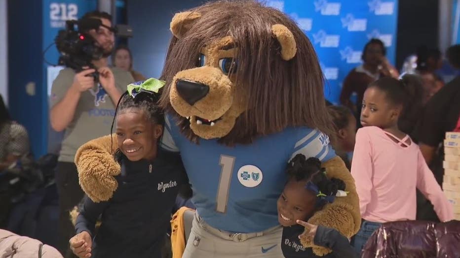 Detroit Lions shop with Orchards Children's Services kids