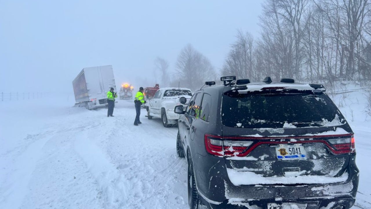 Dangerous Road Conditions Across Michigan Lead To Jackknifed Semis, MSP ...