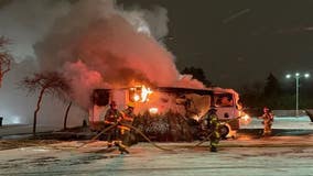 RV destroyed in fire at Ann Arbor Christmas tree lot