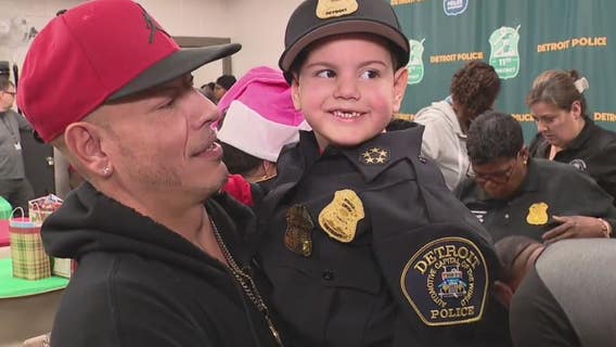4-year-old chief for a day battling brain cancer gets Christmas party from Detroit police