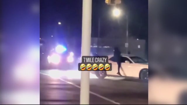 1 arrested after wild video of stunt driving, drifting around ring of fire in Detroit