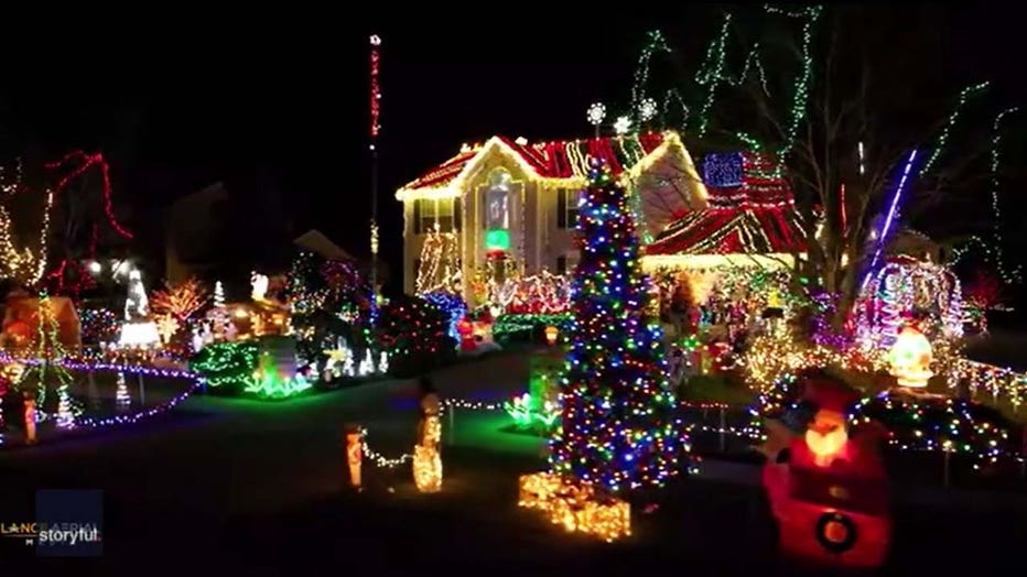 drone to put up christmas lights