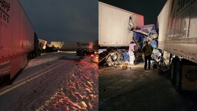 Multiple semi-trucks, cars involved in I-94 crash after jackknifed big rig causes major accident