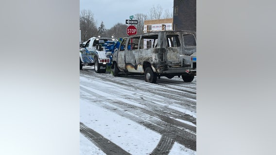 Suspect arrested after setting Macomb County operations van on fire